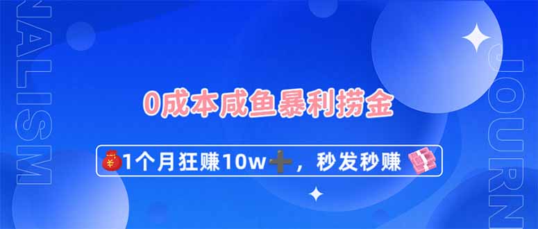 （14257期）0成本闲鱼暴利捞金，1个月狂赚10W+，秒发秒赚新玩法-网创终点站