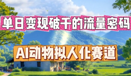 单日变现破k的流量密码，AI动物拟人化赛道-网创终点站