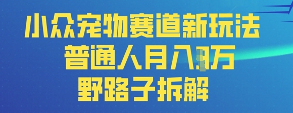 小众宠物赛道新玩法，普通人月入过1W的野路子拆解-网创终点站