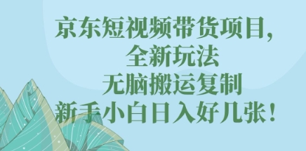 京东短视频带货项目,全新玩法,无脑搬运复制,新手小白日入好几张!-网创终点站