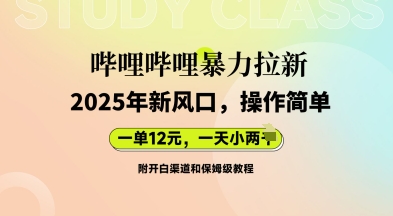 哔哩哔哩暴力拉新：2025年新风口，一单12元，一天数张(附开白渠道和保姆级教程)-网创终点站